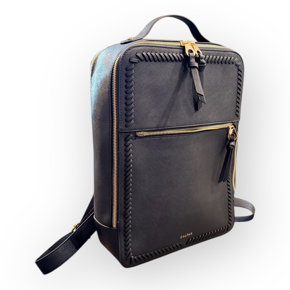 Calpak Kaya Work/Travel Backpack in Dusty Blue Gold Zip New